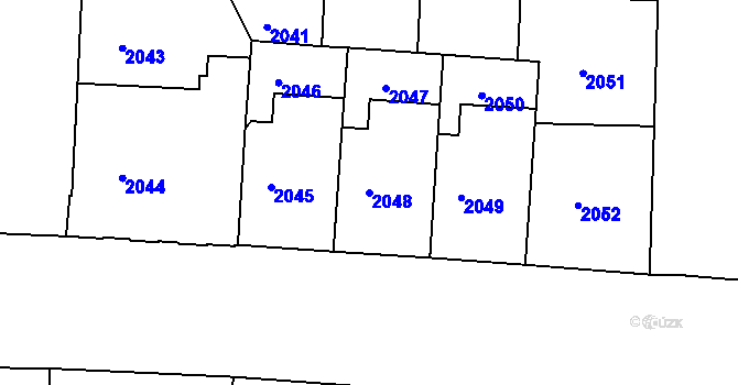 Parcela st. 2048 v KÚ Holešovice, Katastrální mapa