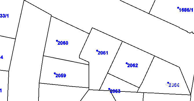 Parcela st. 2061 v KÚ Holešovice, Katastrální mapa