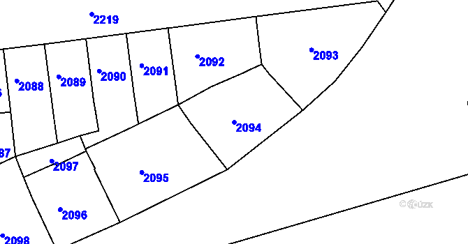 Parcela st. 2094 v KÚ Holešovice, Katastrální mapa