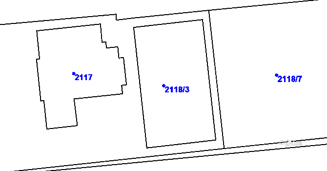 Parcela st. 2118/3 v KÚ Holešovice, Katastrální mapa
