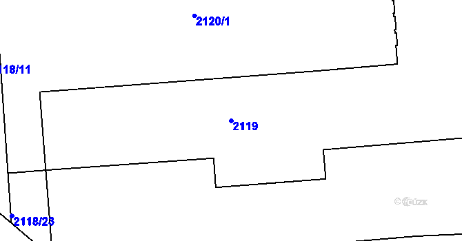Parcela st. 2119 v KÚ Holešovice, Katastrální mapa