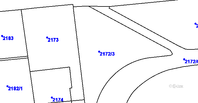 Parcela st. 2172/3 v KÚ Holešovice, Katastrální mapa