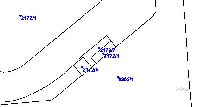 Parcela st. 2172/4 v KÚ Holešovice, Katastrální mapa