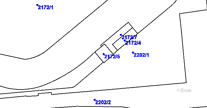 Parcela st. 2172/5 v KÚ Holešovice, Katastrální mapa