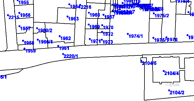 Parcela st. 2220 v KÚ Holešovice, Katastrální mapa