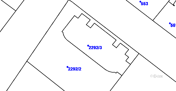Parcela st. 2292/3 v KÚ Holešovice, Katastrální mapa