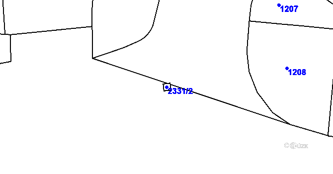 Parcela st. 2331/2 v KÚ Holešovice, Katastrální mapa
