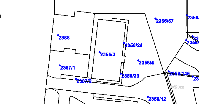 Parcela st. 2356/3 v KÚ Holešovice, Katastrální mapa