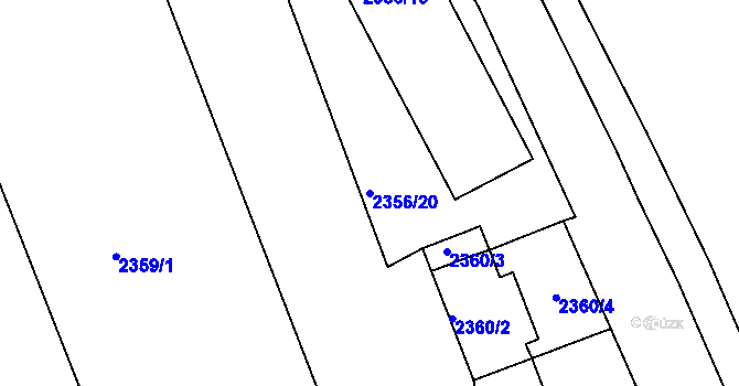 Parcela st. 2356/20 v KÚ Holešovice, Katastrální mapa