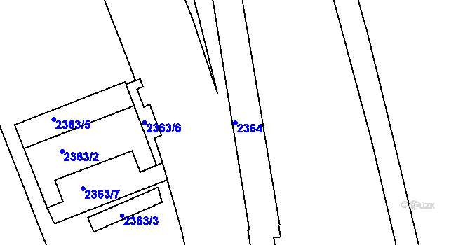 Parcela st. 2364 v KÚ Holešovice, Katastrální mapa