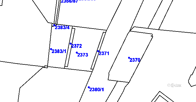 Parcela st. 2371 v KÚ Holešovice, Katastrální mapa