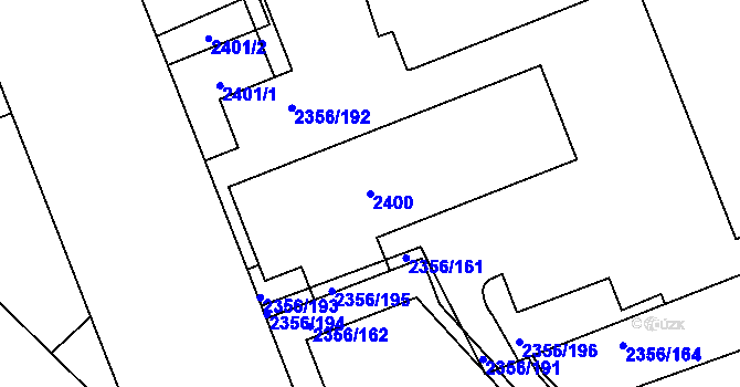 Parcela st. 2400 v KÚ Holešovice, Katastrální mapa