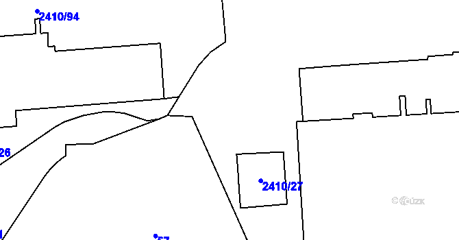 Parcela st. 2410/5 v KÚ Holešovice, Katastrální mapa
