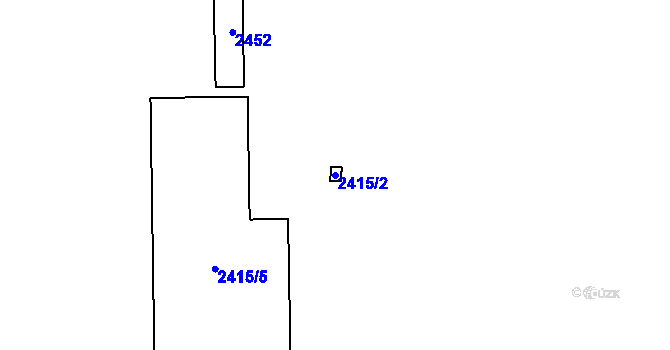 Parcela st. 2415/2 v KÚ Holešovice, Katastrální mapa