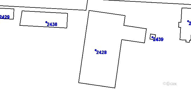 Parcela st. 2428 v KÚ Holešovice, Katastrální mapa