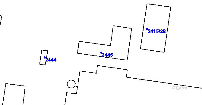 Parcela st. 2445 v KÚ Holešovice, Katastrální mapa