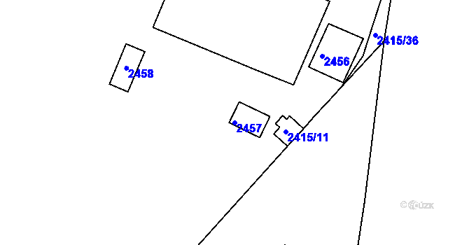 Parcela st. 2457 v KÚ Holešovice, Katastrální mapa