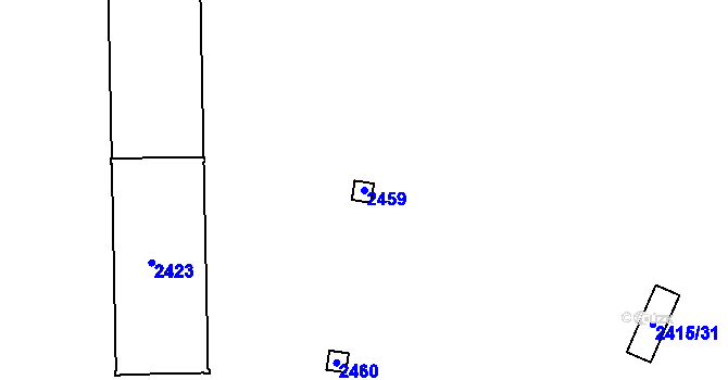 Parcela st. 2459 v KÚ Holešovice, Katastrální mapa