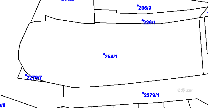 Parcela st. 254/1 v KÚ Holešovice, Katastrální mapa