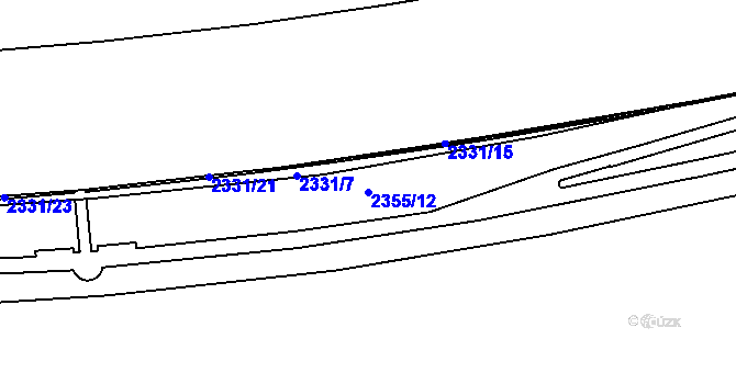 Parcela st. 2355/12 v KÚ Holešovice, Katastrální mapa