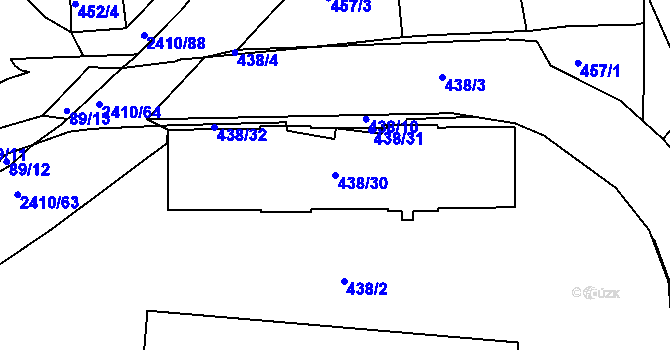 Parcela st. 438/30 v KÚ Holešovice, Katastrální mapa