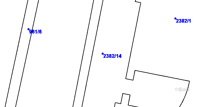 Parcela st. 2382/14 v KÚ Holešovice, Katastrální mapa