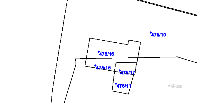 Parcela st. 475/16 v KÚ Holešovice, Katastrální mapa