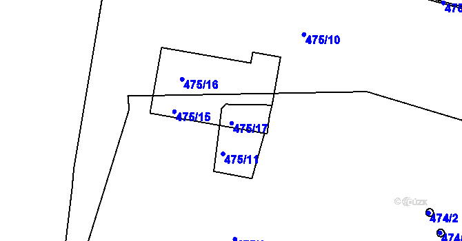 Parcela st. 475/17 v KÚ Holešovice, Katastrální mapa