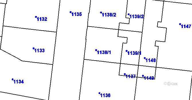 Parcela st. 1138/1 v KÚ Holešovice, Katastrální mapa