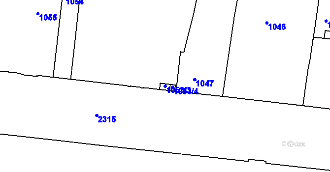 Parcela st. 1053/3 v KÚ Holešovice, Katastrální mapa