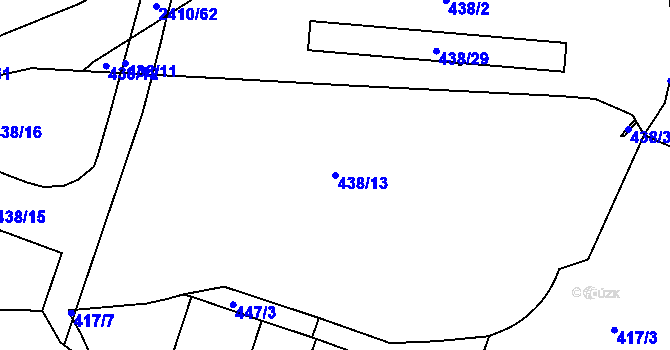 Parcela st. 438/13 v KÚ Holešovice, Katastrální mapa