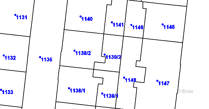 Parcela st. 1139/2 v KÚ Holešovice, Katastrální mapa
