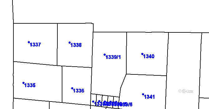 Parcela st. 1339/1 v KÚ Holešovice, Katastrální mapa