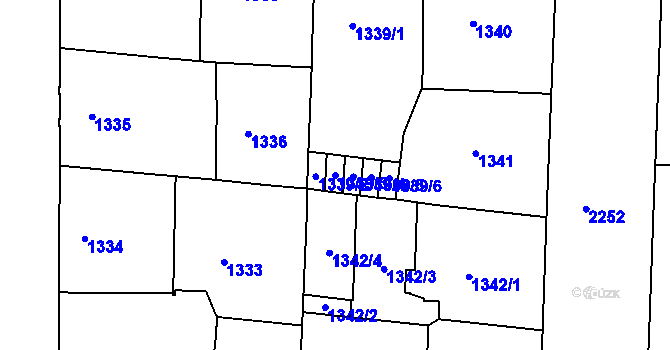 Parcela st. 1339/3 v KÚ Holešovice, Katastrální mapa