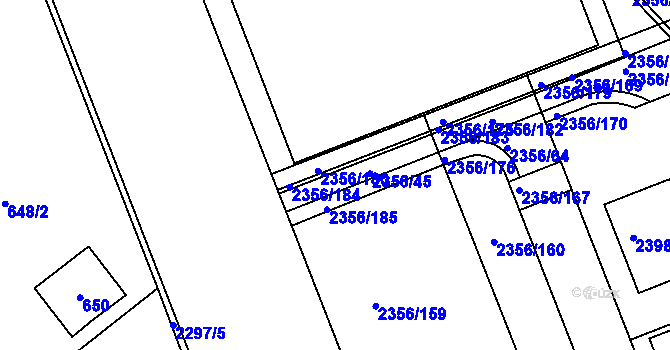 Parcela st. 2356/45 v KÚ Holešovice, Katastrální mapa