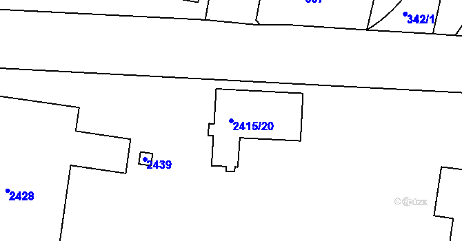 Parcela st. 2415/20 v KÚ Holešovice, Katastrální mapa
