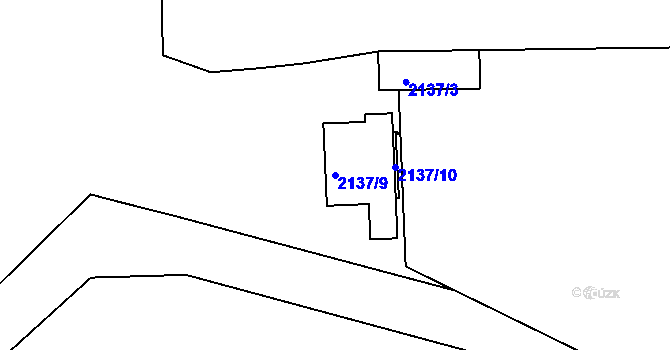 Parcela st. 2137/9 v KÚ Holešovice, Katastrální mapa