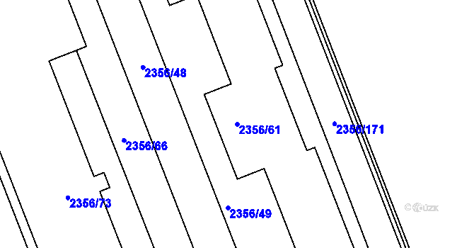 Parcela st. 2356/61 v KÚ Holešovice, Katastrální mapa
