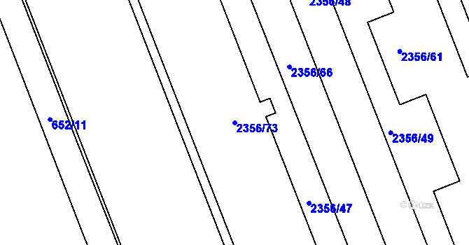 Parcela st. 2356/73 v KÚ Holešovice, Katastrální mapa