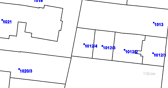 Parcela st. 1012/4 v KÚ Holešovice, Katastrální mapa
