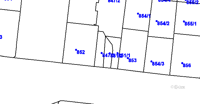 Parcela st. 847/3 v KÚ Holešovice, Katastrální mapa