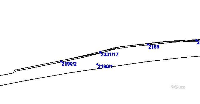 Parcela st. 2331/17 v KÚ Holešovice, Katastrální mapa
