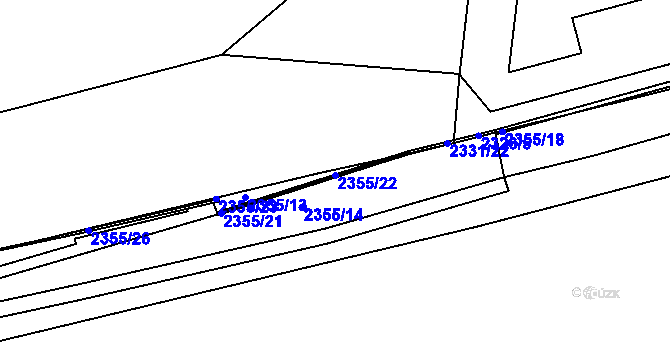 Parcela st. 2355/22 v KÚ Holešovice, Katastrální mapa