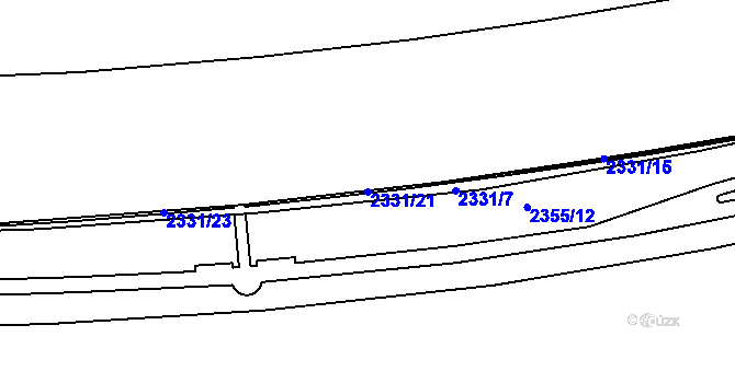Parcela st. 2331/21 v KÚ Holešovice, Katastrální mapa