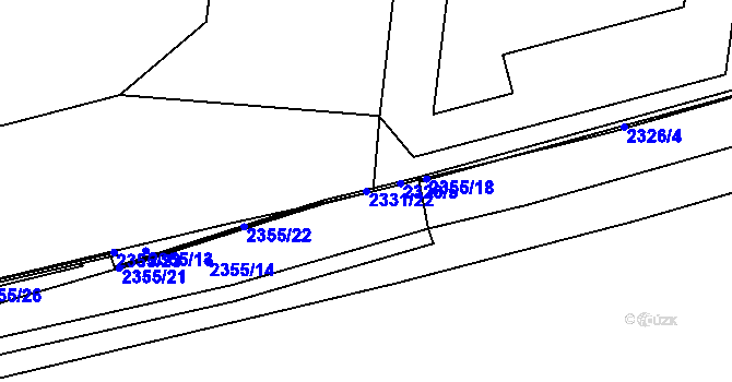 Parcela st. 2331/22 v KÚ Holešovice, Katastrální mapa