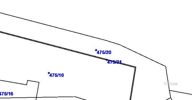 Parcela st. 475/20 v KÚ Holešovice, Katastrální mapa