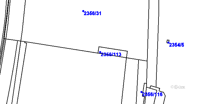 Parcela st. 2356/113 v KÚ Holešovice, Katastrální mapa