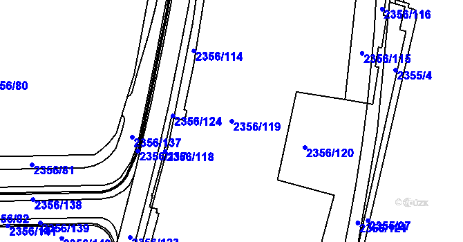 Parcela st. 2356/119 v KÚ Holešovice, Katastrální mapa