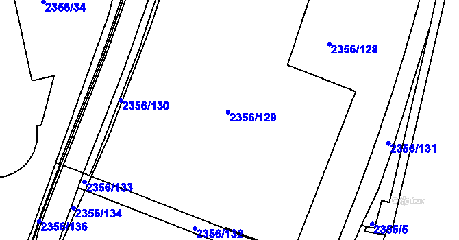 Parcela st. 2356/129 v KÚ Holešovice, Katastrální mapa
