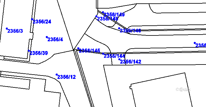 Parcela st. 2356/144 v KÚ Holešovice, Katastrální mapa